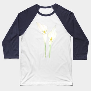 2 white calla lily watercolor Baseball T-Shirt